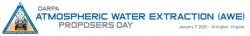 DARPA Atmospheric Water Extraction (AWE) Proposers Day